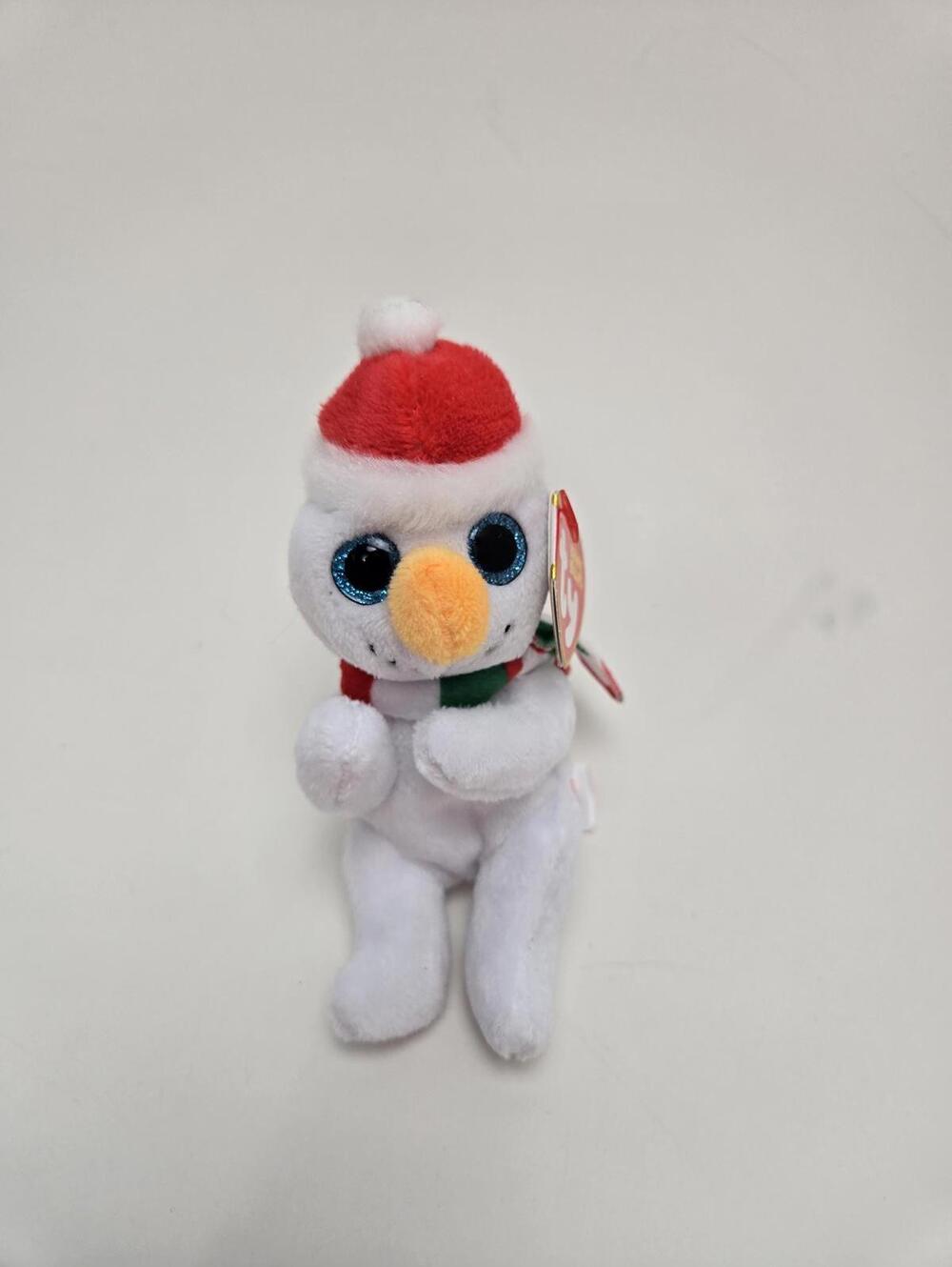 Ty Beanie Bellies “Brrrnard” the Snowman Keychain / Key Clip (3 inch)